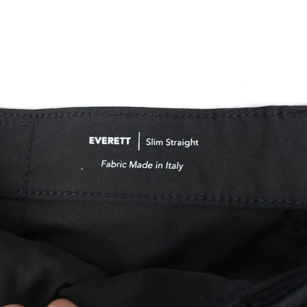 ADRIANO GOLDSHMIED Everett Slim Straight Chino Casual Pant 36x32 Black Minimal